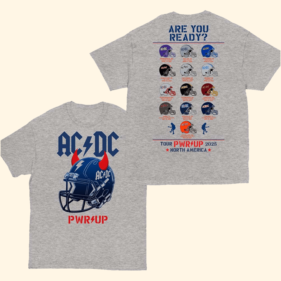 Team Helmets Pwr Up Tour T-Shirt ACDC Merch Father's Day Gifts Music Lover Best Friend Gifts