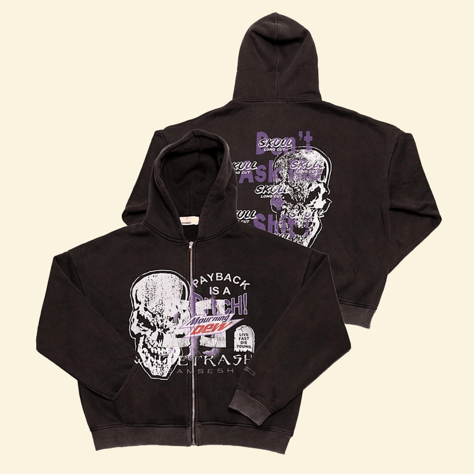 TeamSESH Skull Zip Hoodie Team Sesh Merch Gifts For Father's Day From Son Birthday Gift Ideas