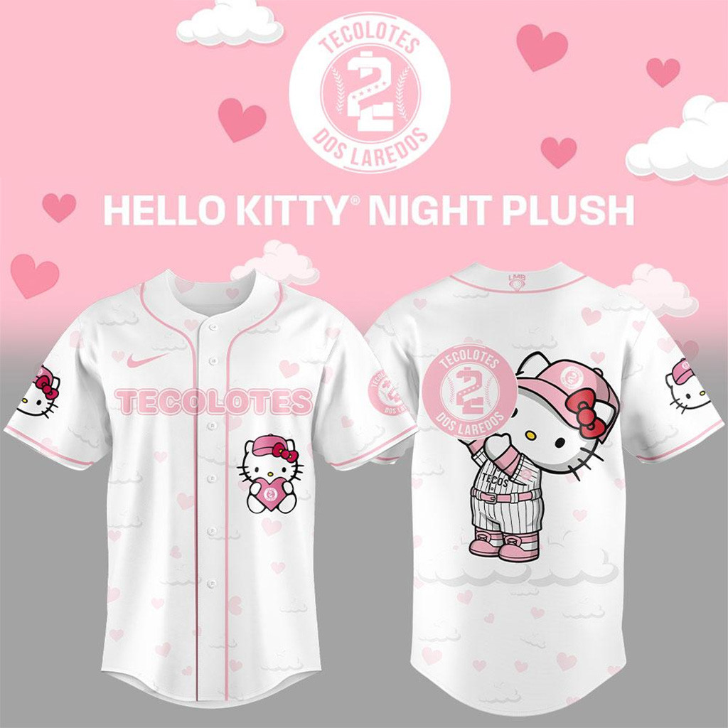 Tecolotes De Los Dos Laredos Hello Kitty Night Baseball Jersey Tecolotes Merch Fans Gifts
