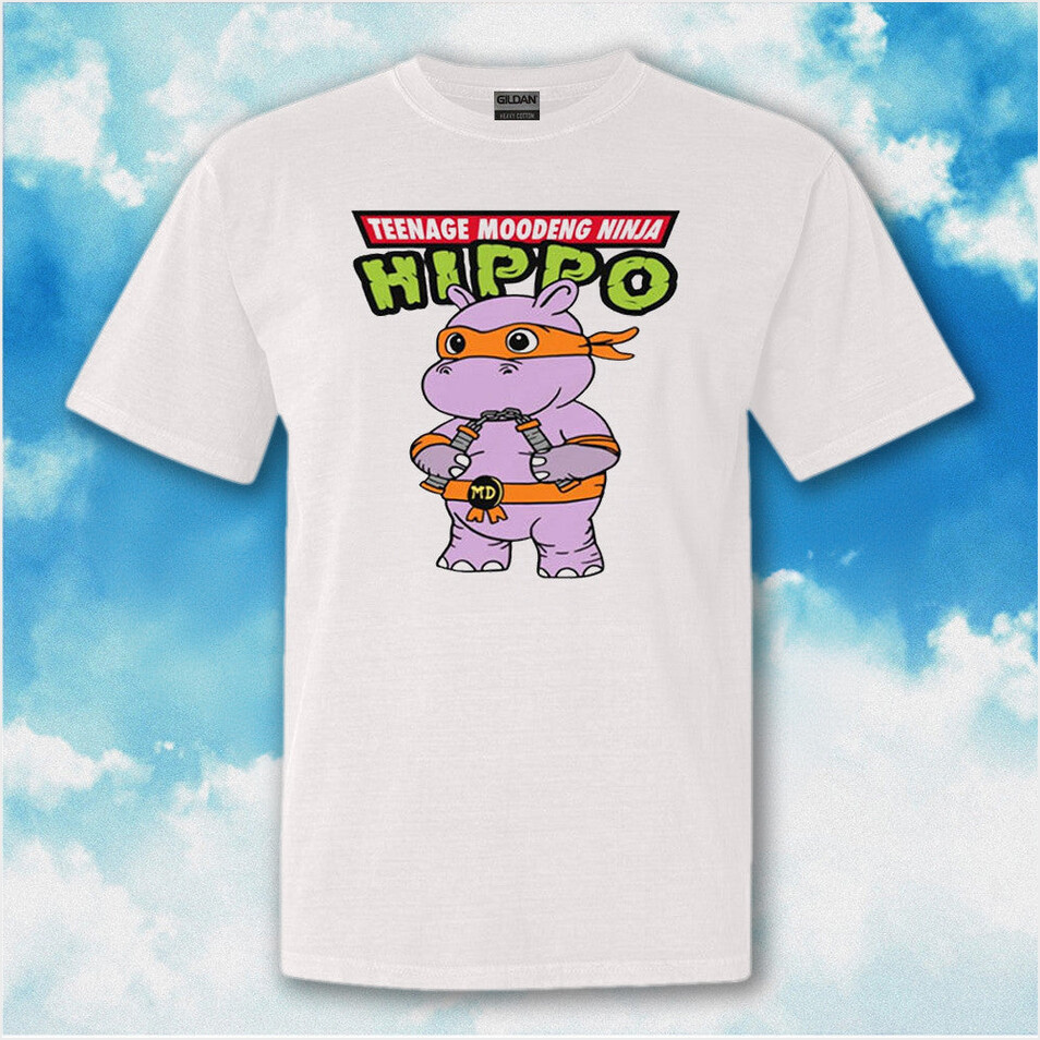 Teenage Moodeng Ninja Hippo Shirt Moo Deng T-Shirt Birthday Gifts For Hippo Lovers Gifts For BFF