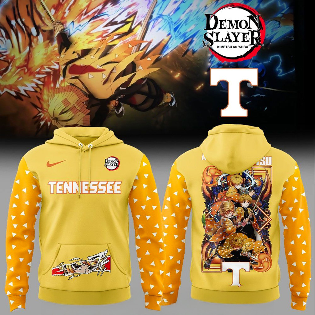 Tennessee Volunteers X Demon Slayer Agatsuma Zenitsu Hoodie Volunteers Merch Gifts For Friends