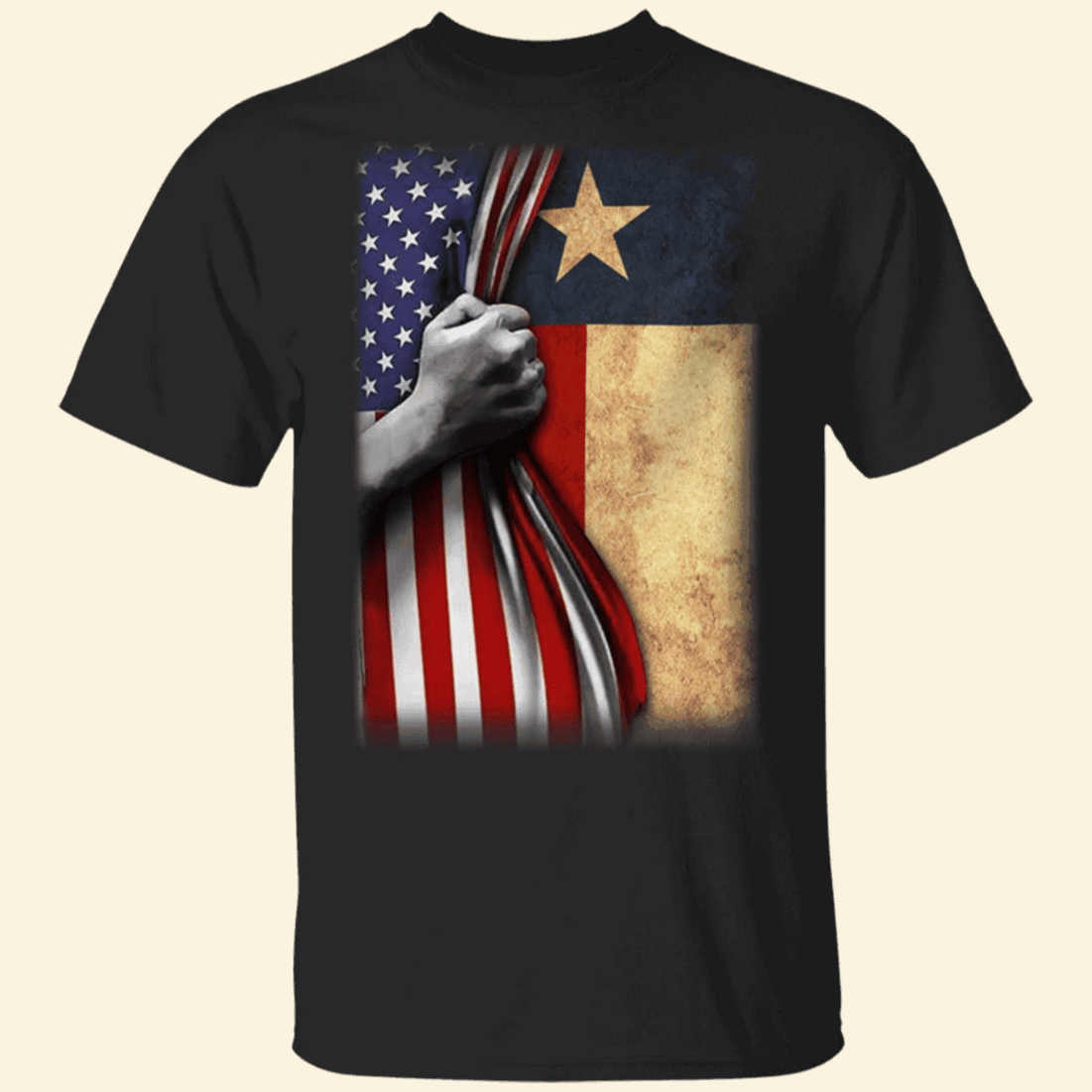 Texas Flag Inside American Flag T-Shirt 4th Of July Shirts Birthday Gifts For Patriotic