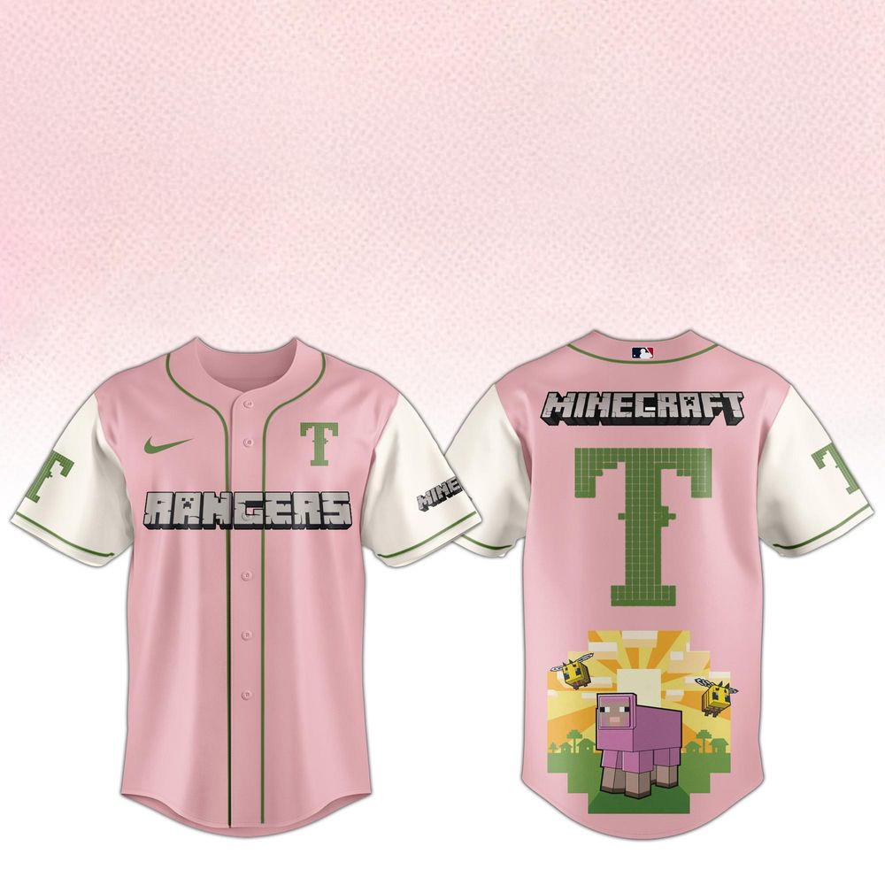 Texas Rangers 2025 A Minecraft Movie Night Baseball Jersey Texas Rangers Merch Gifts For Wife