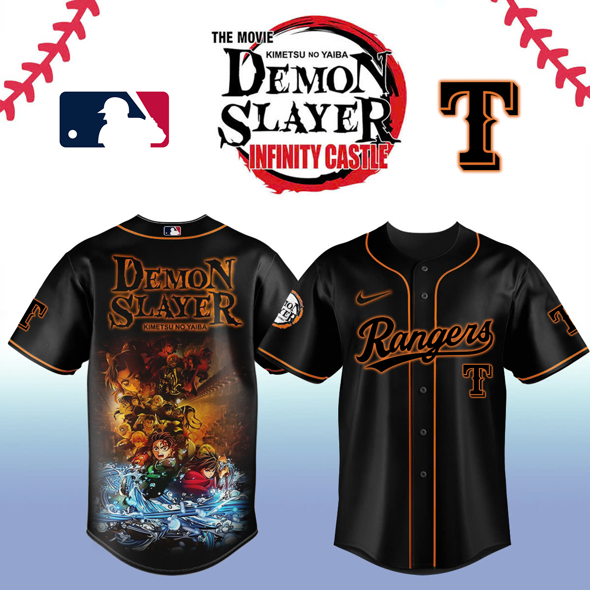 Texas Rangers Demon Slayer Jersey 2025 Baseball Team Gift Ideas