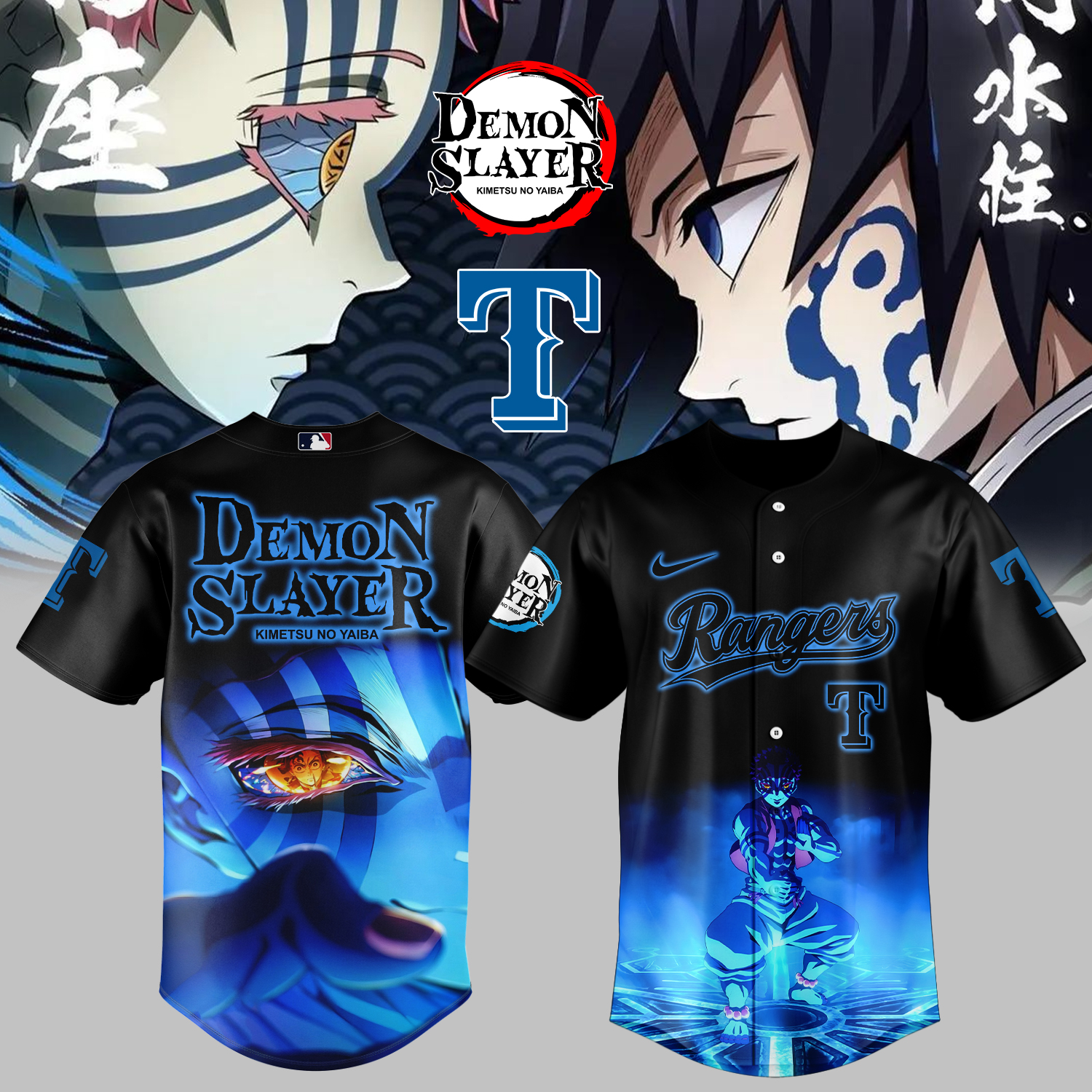 Texas Rangers Demon Slayer Jersey 2025 Presents For Baseball Fans