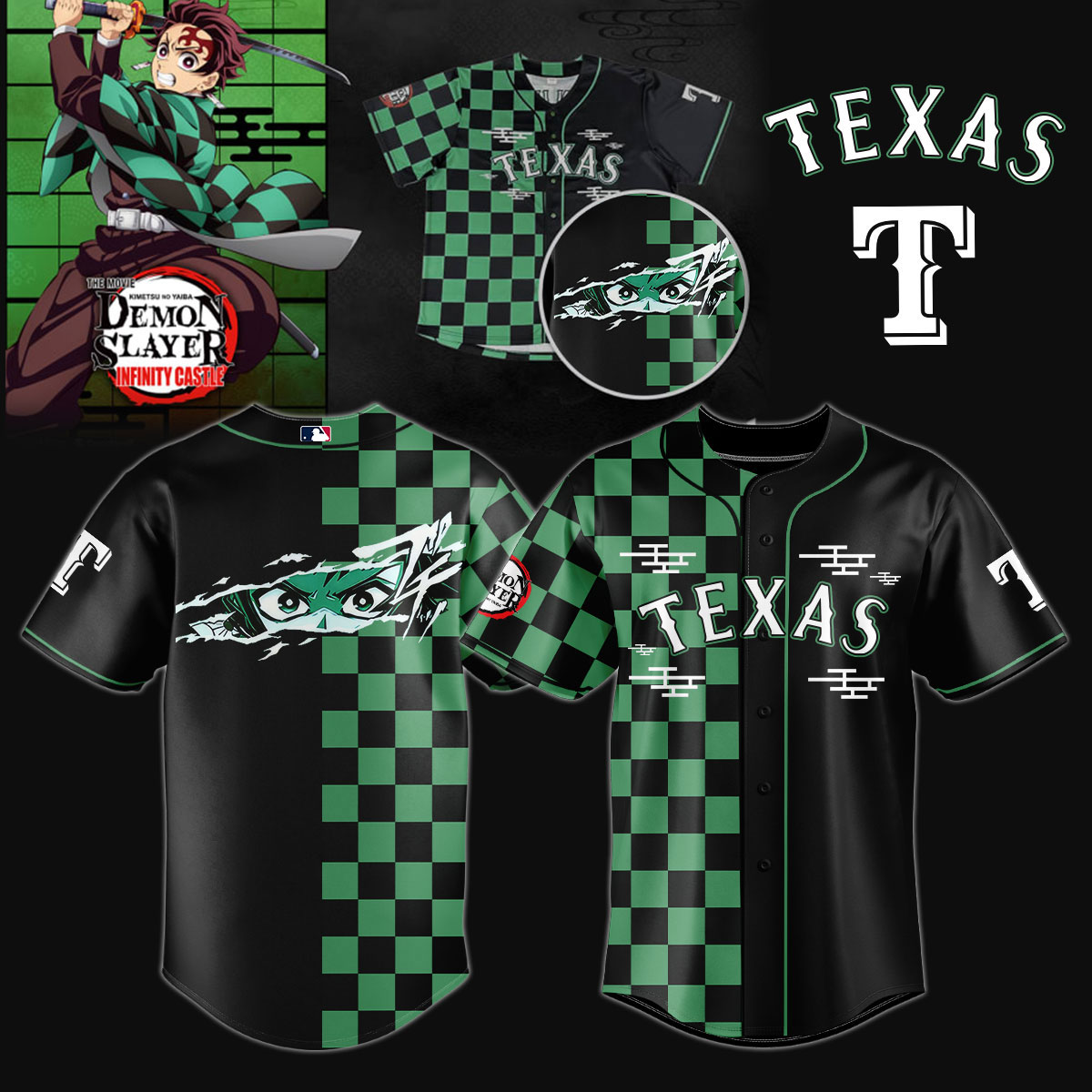 Texas Rangers Limited Edition Demon Slayer Jersey 2025.1