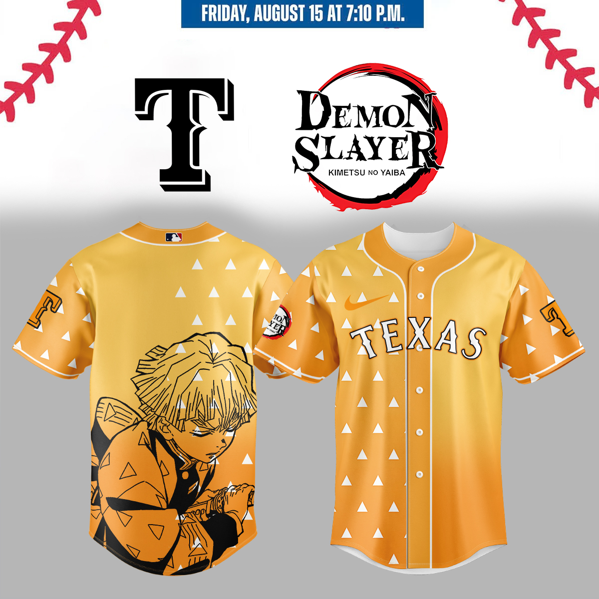 Texas Rangers Limited Edition Demon Slayer Jersey 2025.5