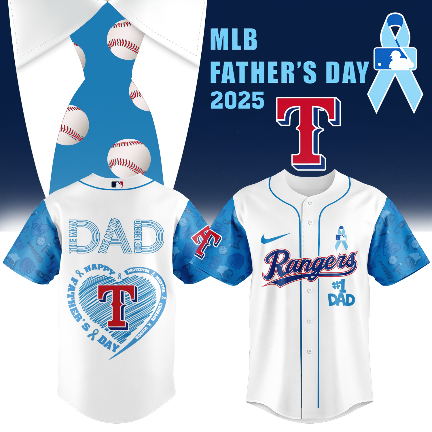 Texas Rangers Mlb Fathers Day 2025 Jersey Baseball Team Gift Ideas