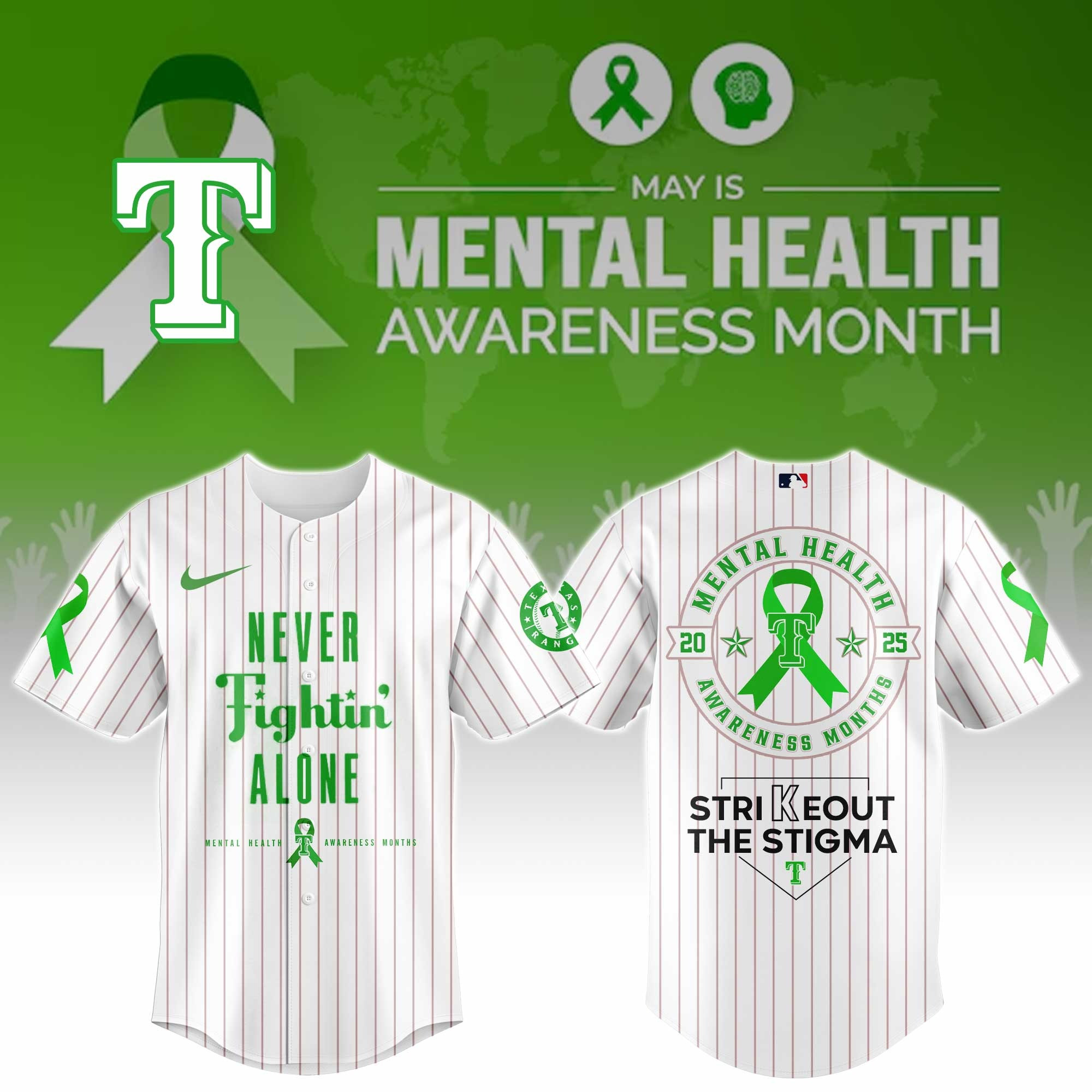Texas Rangers Special Mental Health Awareness Week 2025 Jersey Texas Rangers Merch Gifts For Dad