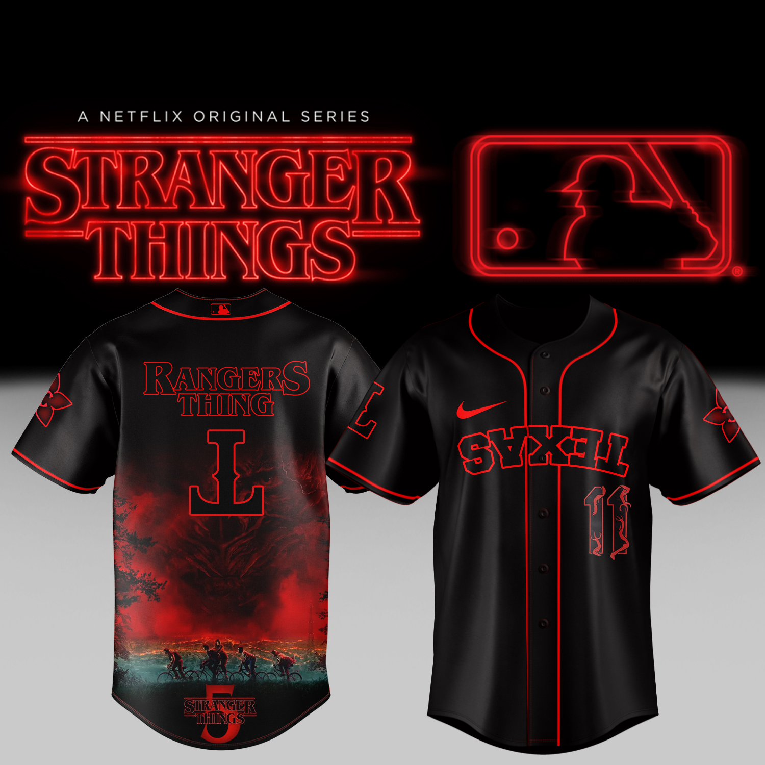 Texas Rangers Stranger Things Jersey 2025 Presents For Baseball Fans