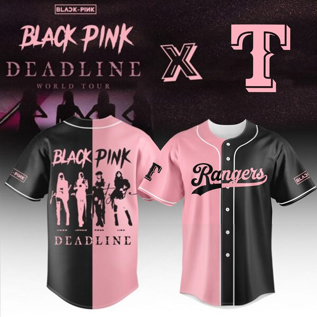Texas Rangers X Blackpink Deadline World Tour 2025 Baseball Jersey Texas Rangers Merch Gifts