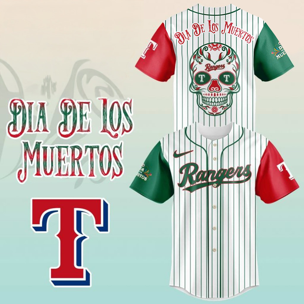 Texas Rangers x Dia De Los Muertos 2025 Baseball Jersey Texas Rangers Merch Him Gifts