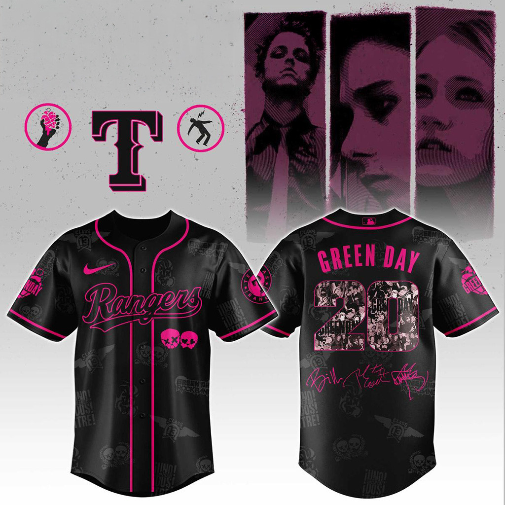 Texas Rangers X Green Day 20 Years Of American Idiot 2025 Jersey
