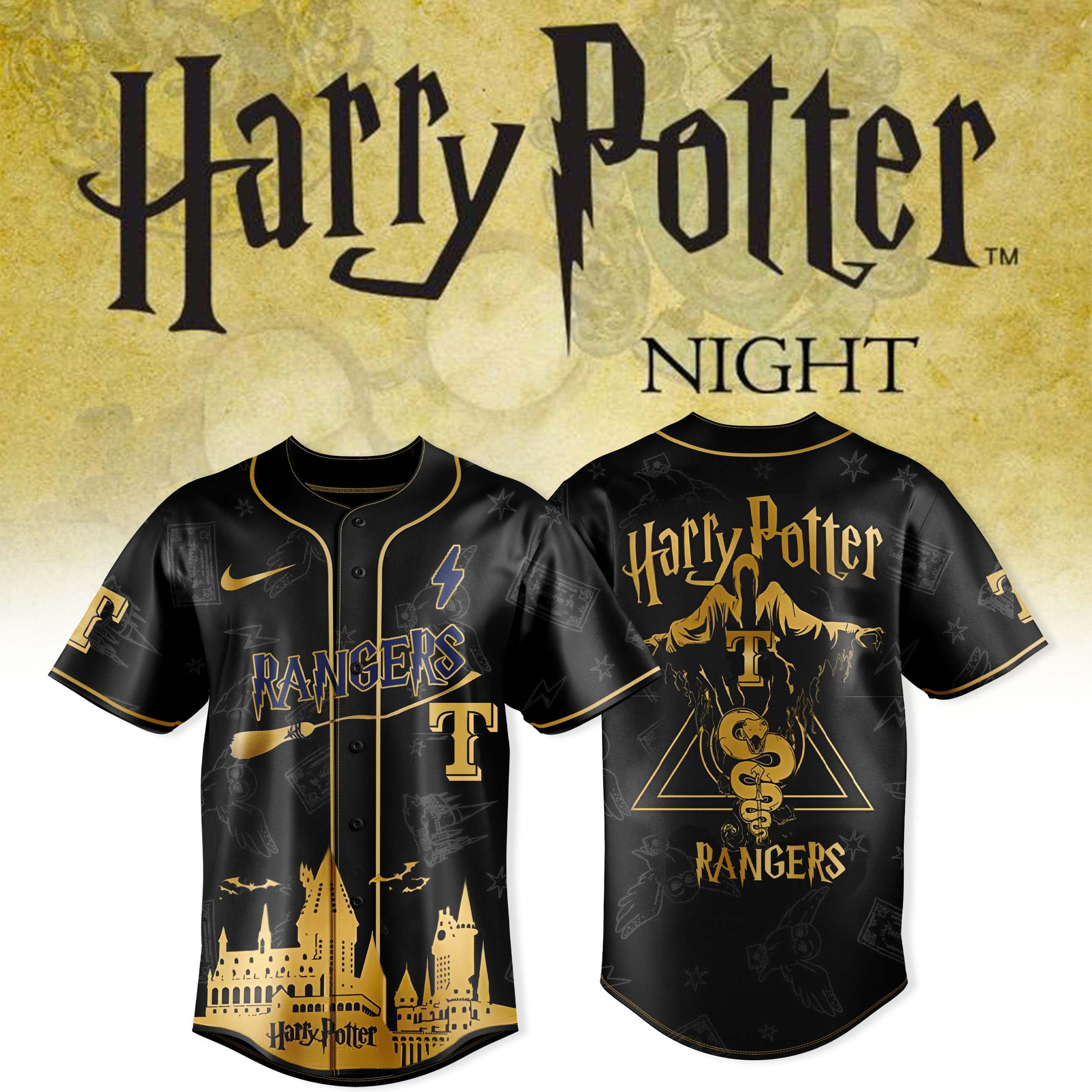 Texas Rangers X Harry Potter Jersey Slytherin House Collection Best Baseball Fans Merch
