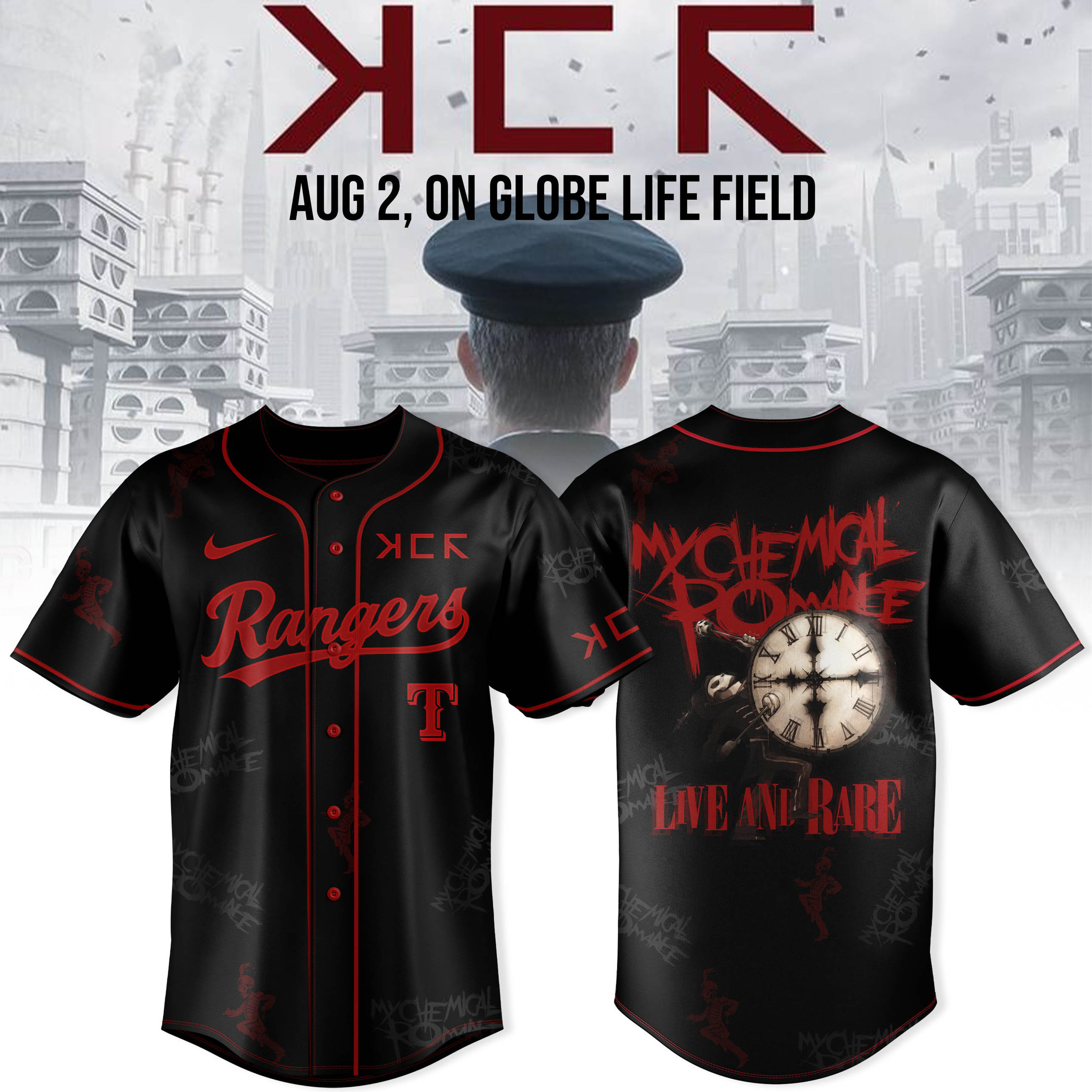 Texas Rangers X My Chemical Romance Jersey Live And Rare Gift For Sport Enthusiasts