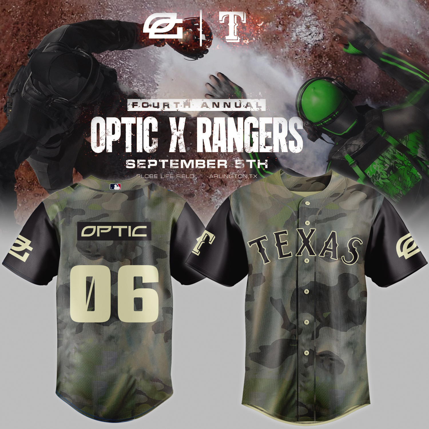Texas Rangers X Optic Gaming Jersey 2025 Presents For Baseball Lovers