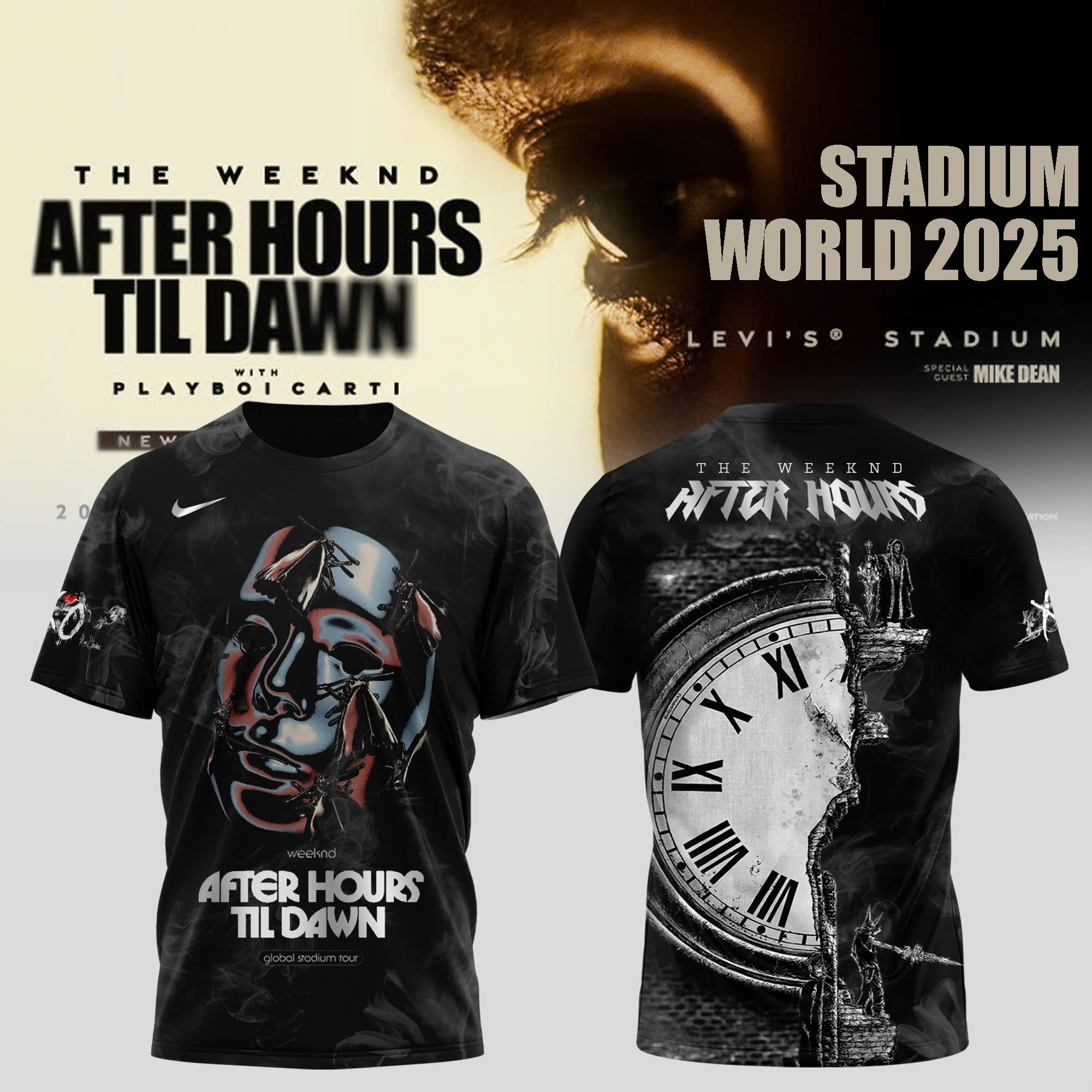 Texas Rangers X The Weeknd T-shirt After Hours Til Dawn 2025 Global Stadium Tour Fans Merch
