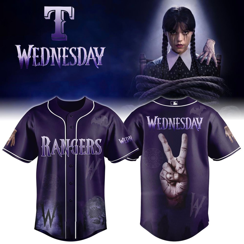 Texas Rangers X Wednesday Season 2 Jersey Rangers Merch Gifts For Baseball Fans