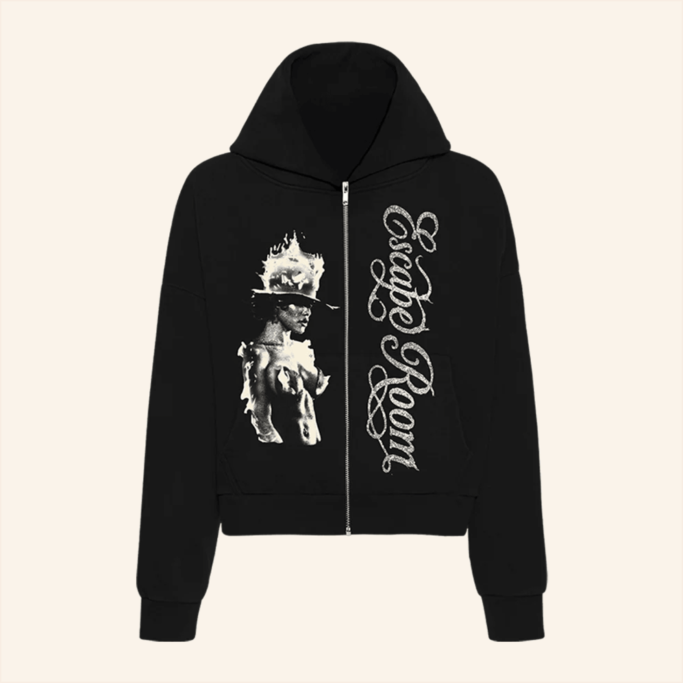 Tey's Note Zip Hoodie Teyana Taylor Merch Black Birthday Gifts For Swifties BFF Gifts Ideas