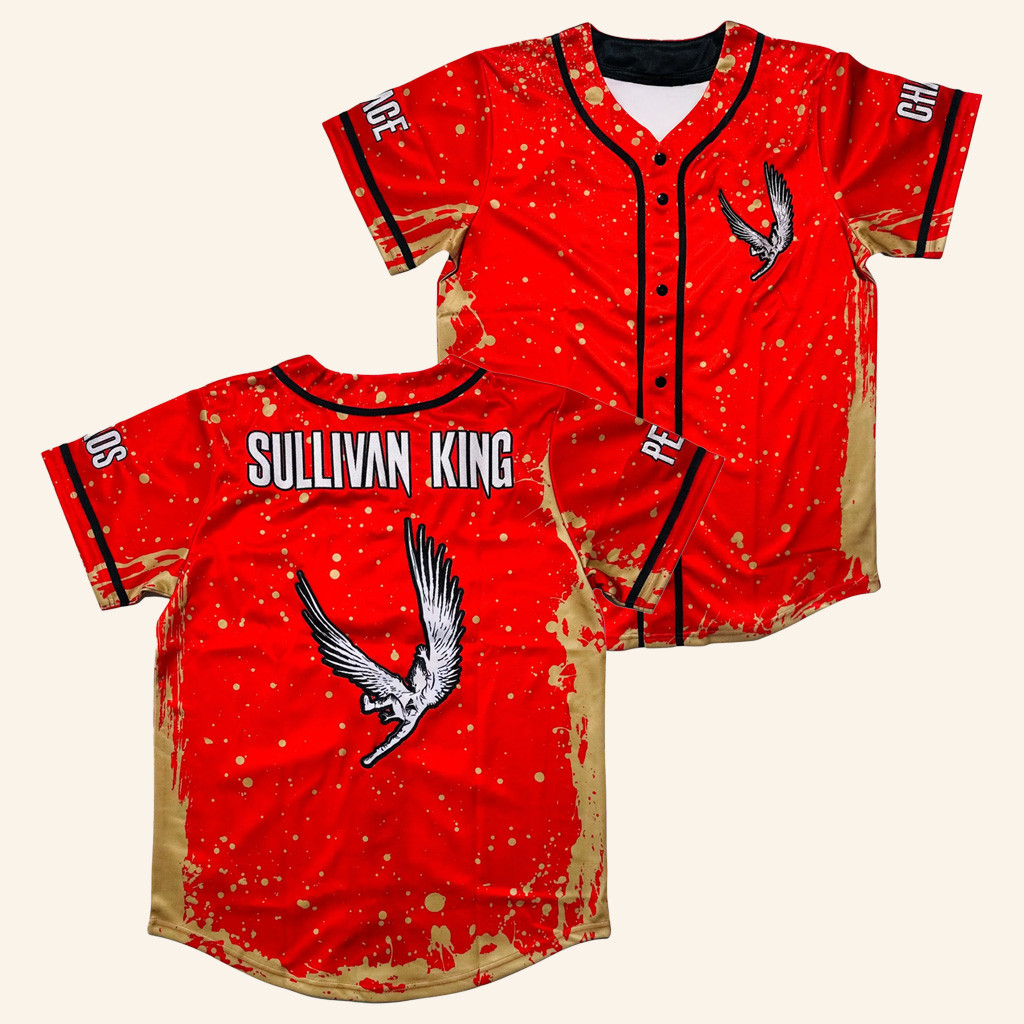 Thank You For Raging Apparel Merch Sullivan King Demented Valhalla Blood And Gold Baseball Jersey