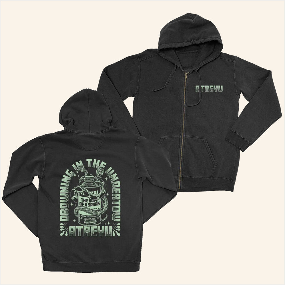 Thaos Undertow Zip Hoodie Atreyu Merch Gift Ideas For Husband Birthday Gift Ideas