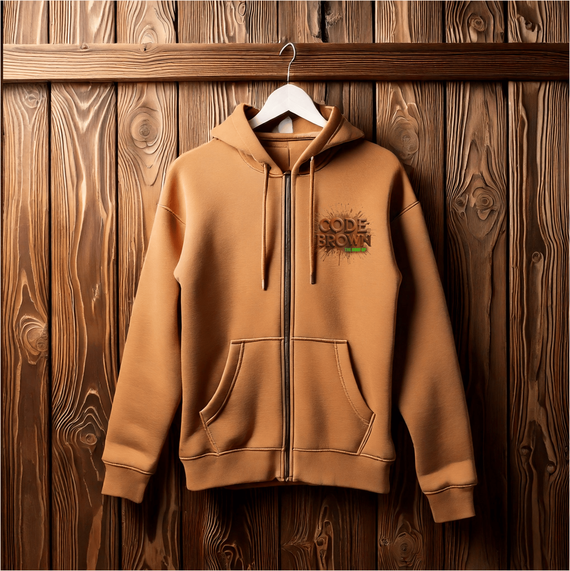 The Code Brown Zip Hoodie Hoof GP Merch Fathers Day Presents Birthday Gifts For Dudes