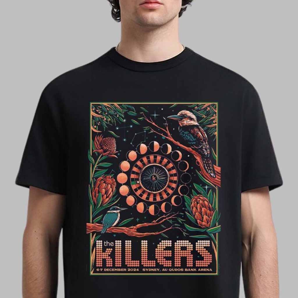 The Killers Poster For Show In Sydney Australia At AU Qudos Bank Arena On December 6 And 7 2024 T-Shirt The Killers Merch