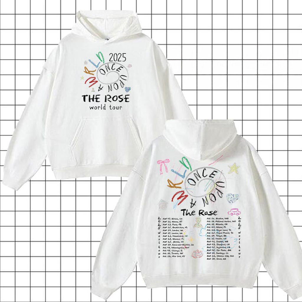 The Rose Once Upon A WRLD Tour Hoodie Retro The Rose WRLD Road Map Hoodie The Rose WRLD