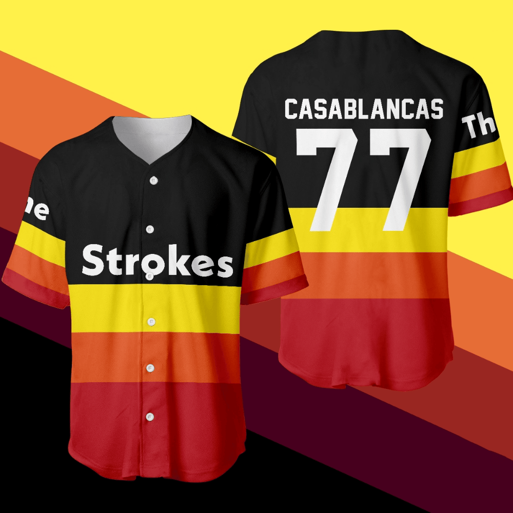 The Strokes Baseball Jersey Casablancas 77 Merch Best Father's Day Gifts For Dad