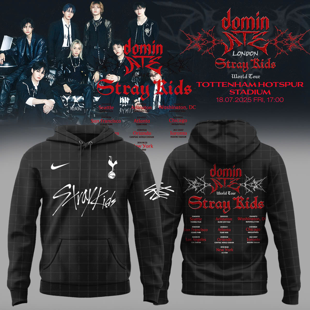 Thfc X Stray Kids 2526 Away Hoodie Gifts For Music Fans