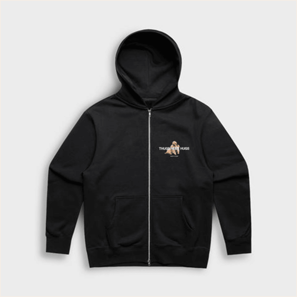 Thugs Need Hugs Hoodie Santo Studio Puppy Zip Hoodie Good Gifts For Dad Gifts For Friends