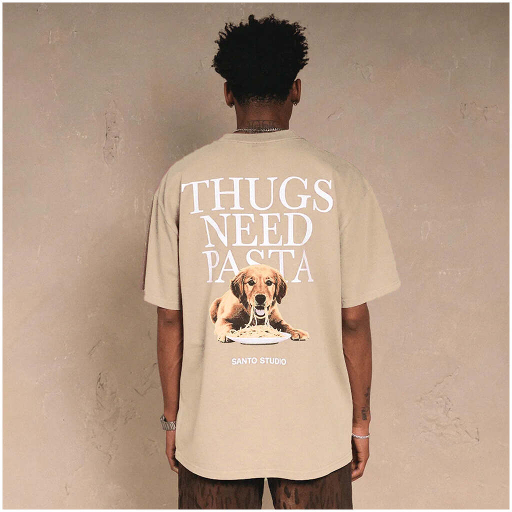 Thugs Need Pasta Shirt Santo Studio Dog T-Shirt Funny Father's Day Gifts Gifts For Besties