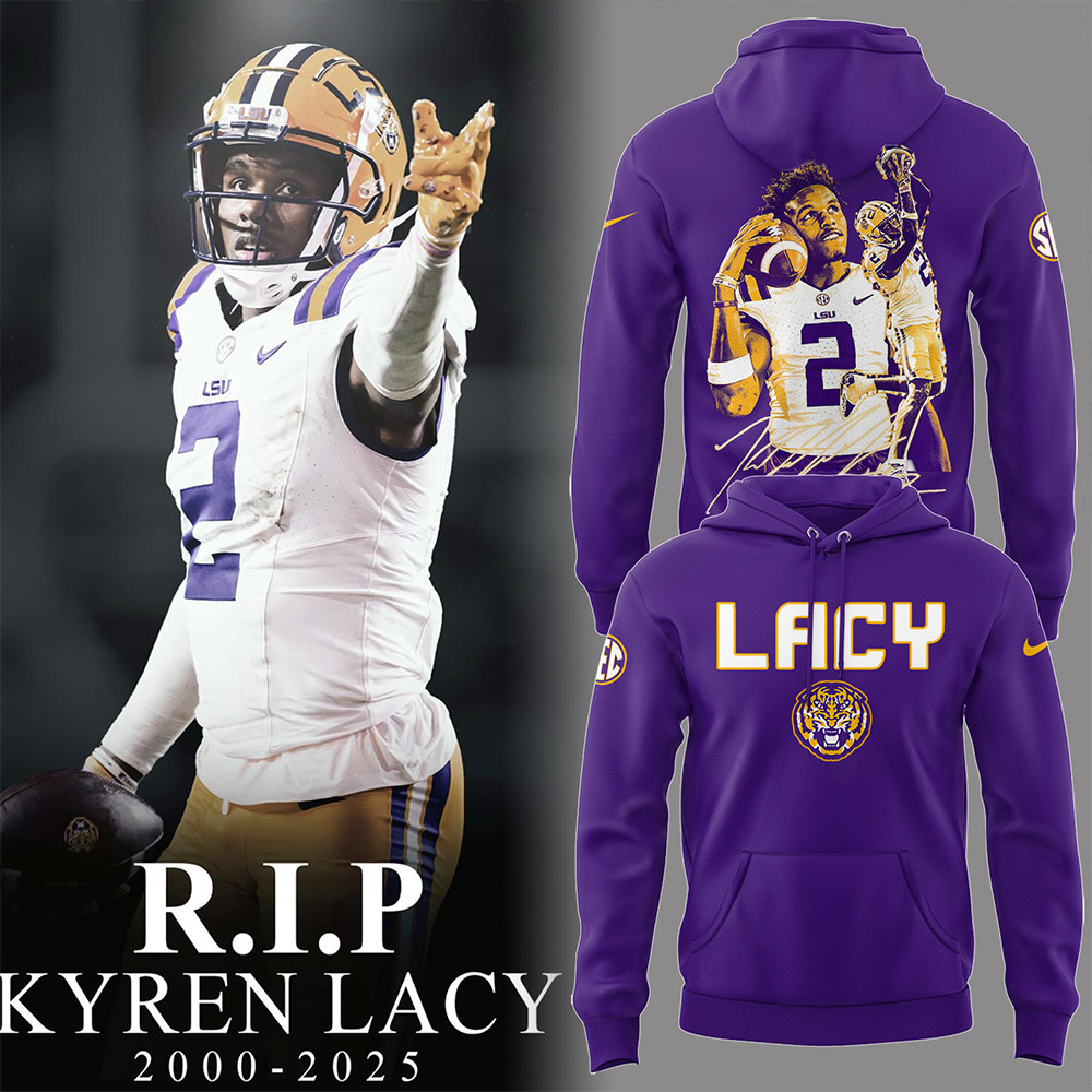 Tigers Football Limited RIP Lacy Purple Hoodie 2025