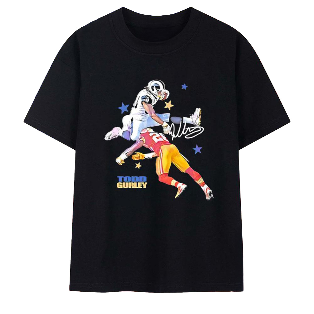 Todd Gurley Los Angeles Rams Football NFL Signature T-Shirt Rams Merch Gifts For Fans