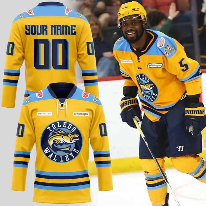 Toledo Walleye 2025 Kelly Cup Playoffs Hockey Jersey Unique Gifts For Hockey Lovers