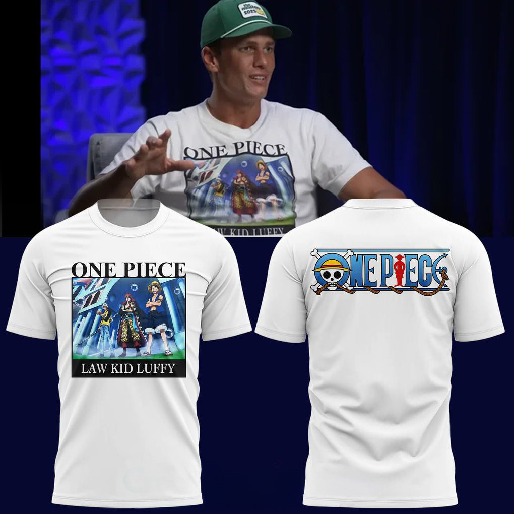 Tom Brady One Piece Law Kid Luffy Special White T-Shirt Fan Merch Gifts For Boyfriend