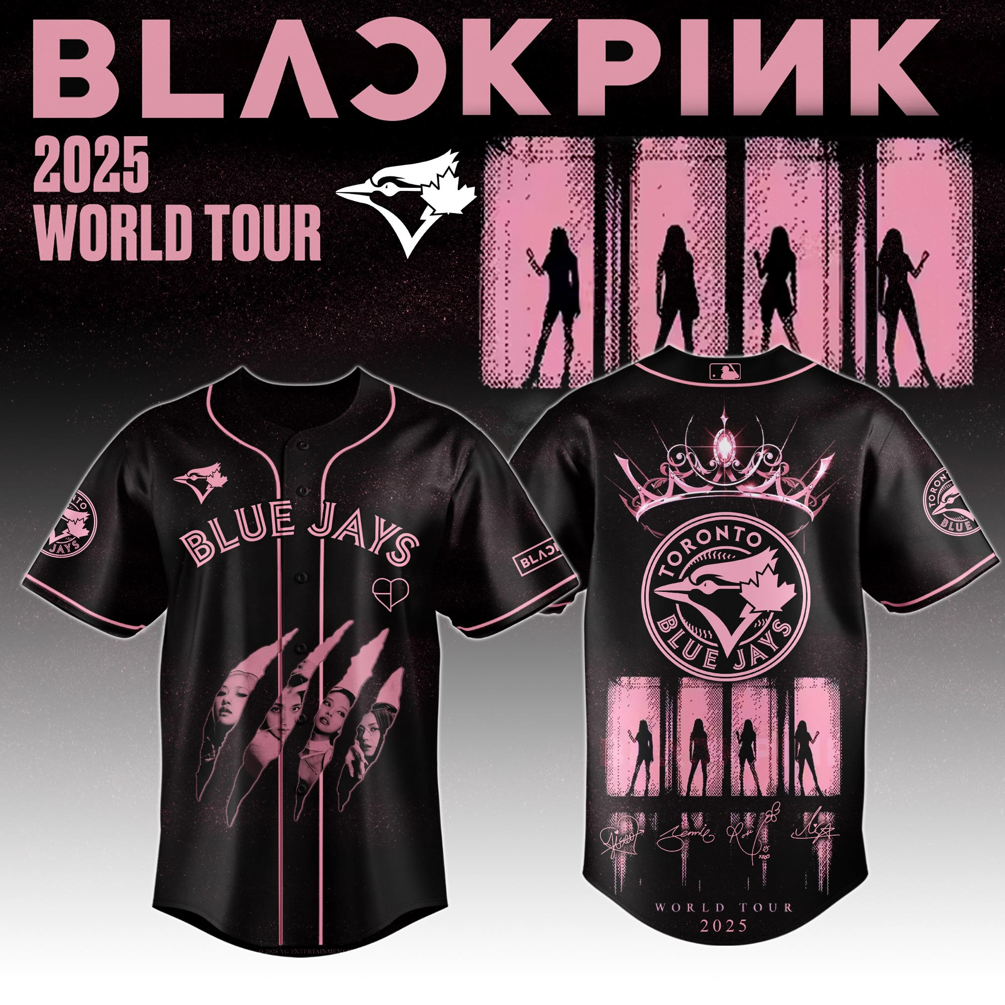 Toronto Blue Jays Mlb X Black Pink World Tour Baseball Jersey For Fans