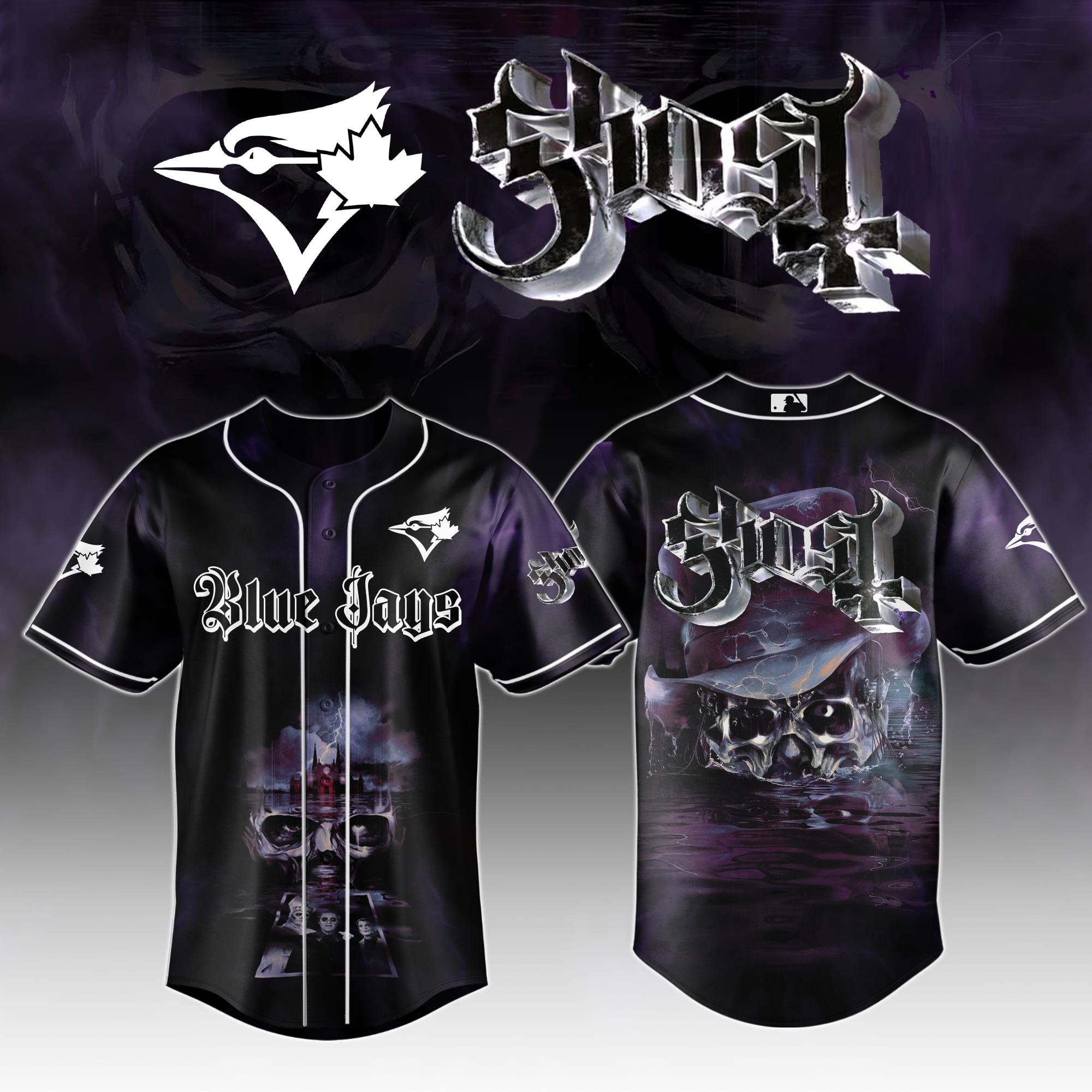 Toronto Blue Jays Mlb X Ghost Skeletour World Tour Baseball Jersey For Fans