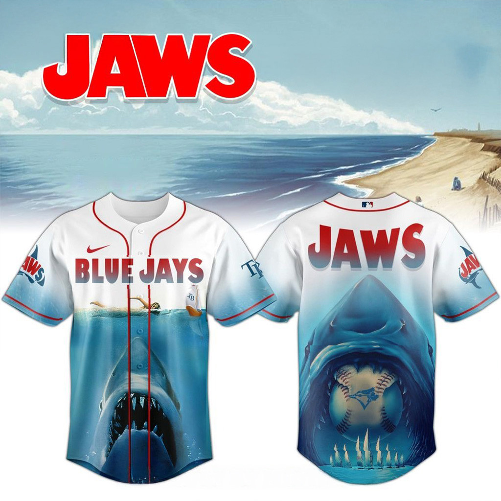 Toronto Blue Jays MLB x JAWS 50th Anniversary Jersey 2025 Jays Merch Husband Gifts