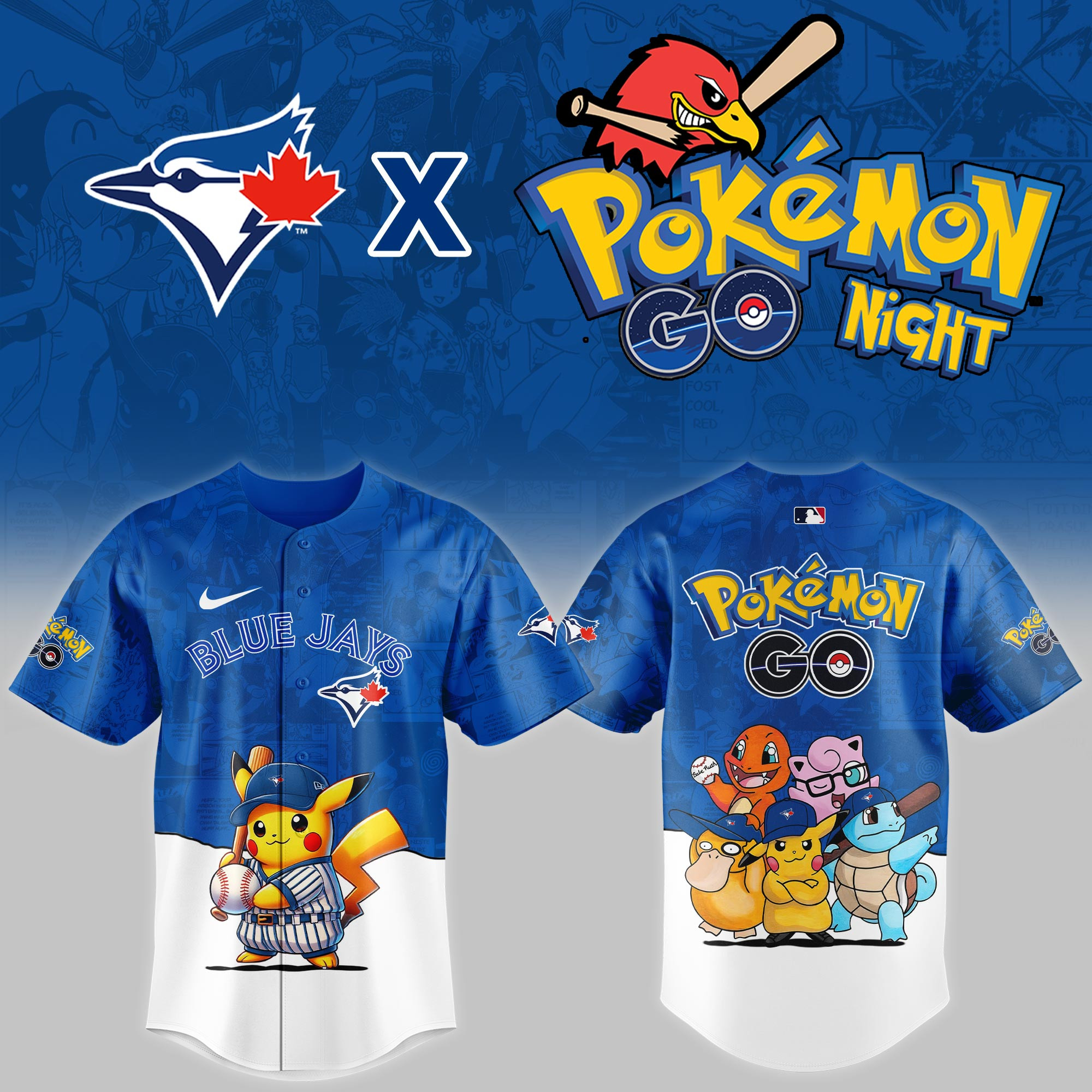 Toronto Blue Jays Mlb X Pokemon Go Night Baseball Jersey For Fan