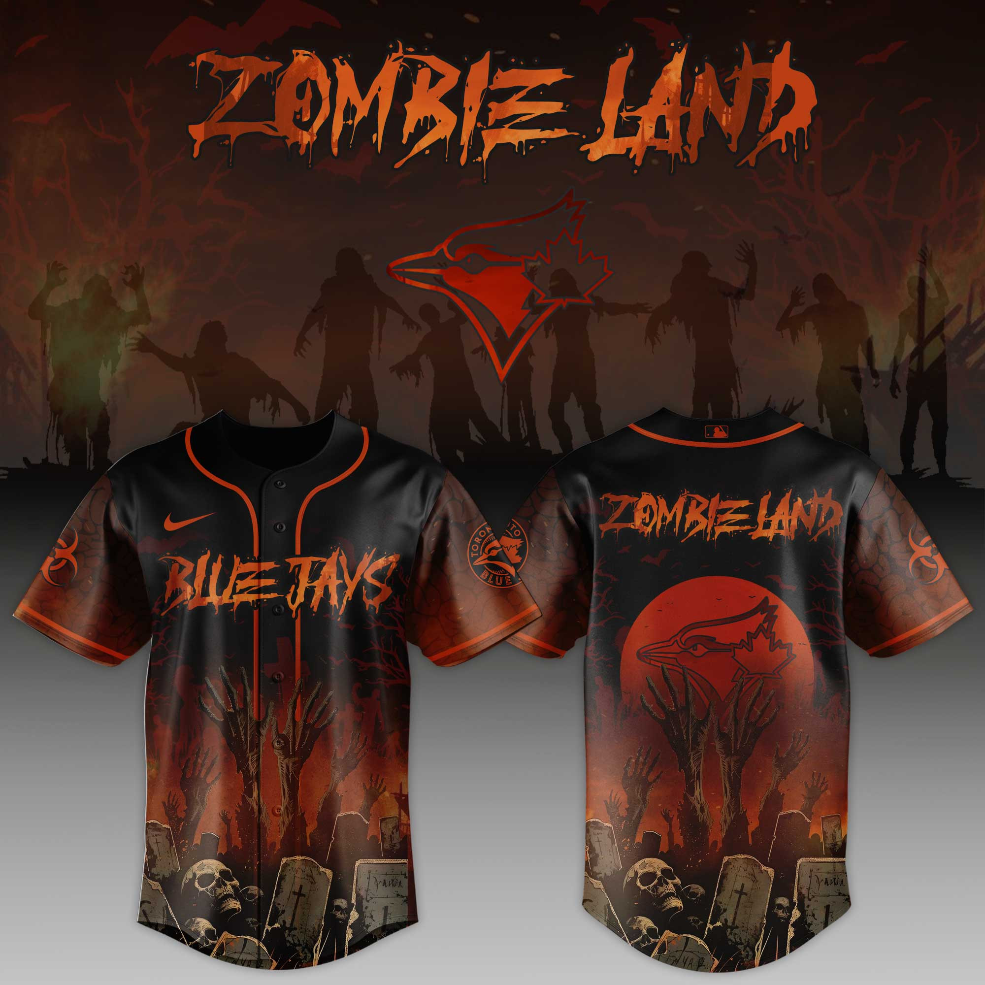 Toronto Blue Jays Mlb X Zombie Land Baseball Jersey For Fans
