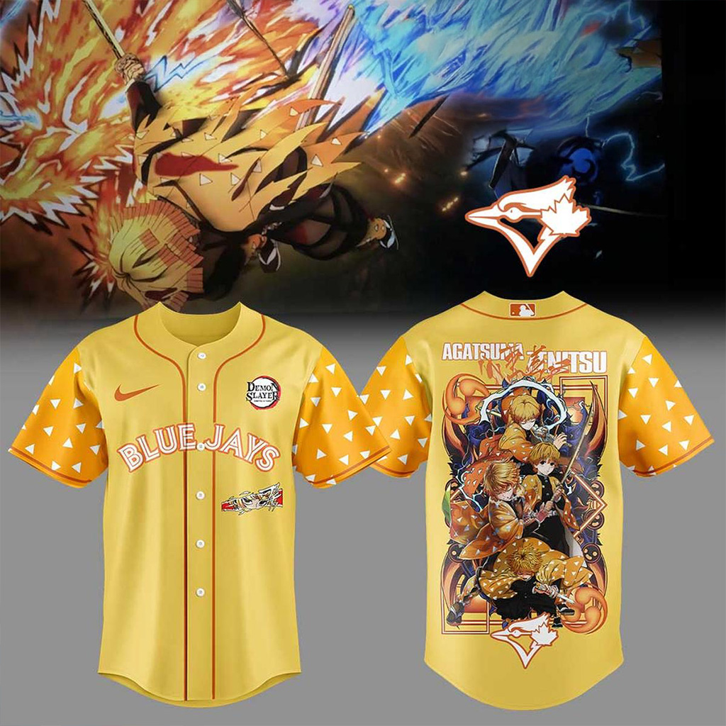 Toronto Blue Jays X Agatsuma Zenitsu Demon Slayer Jersey Toronto Blue Jays Merch