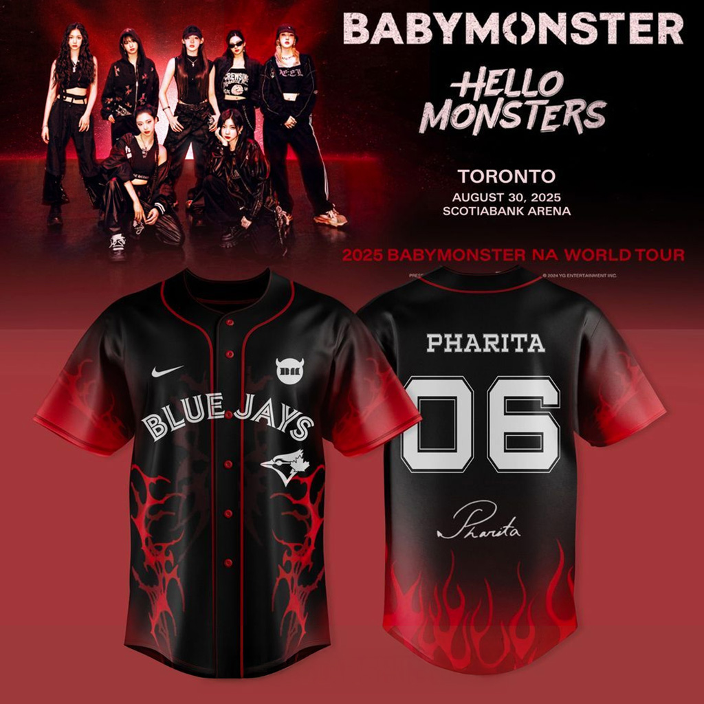 Toronto Blue Jays X Babymonster Pharita Jersey Toronto Blue Jays Merch Gifts For Baseball Fans