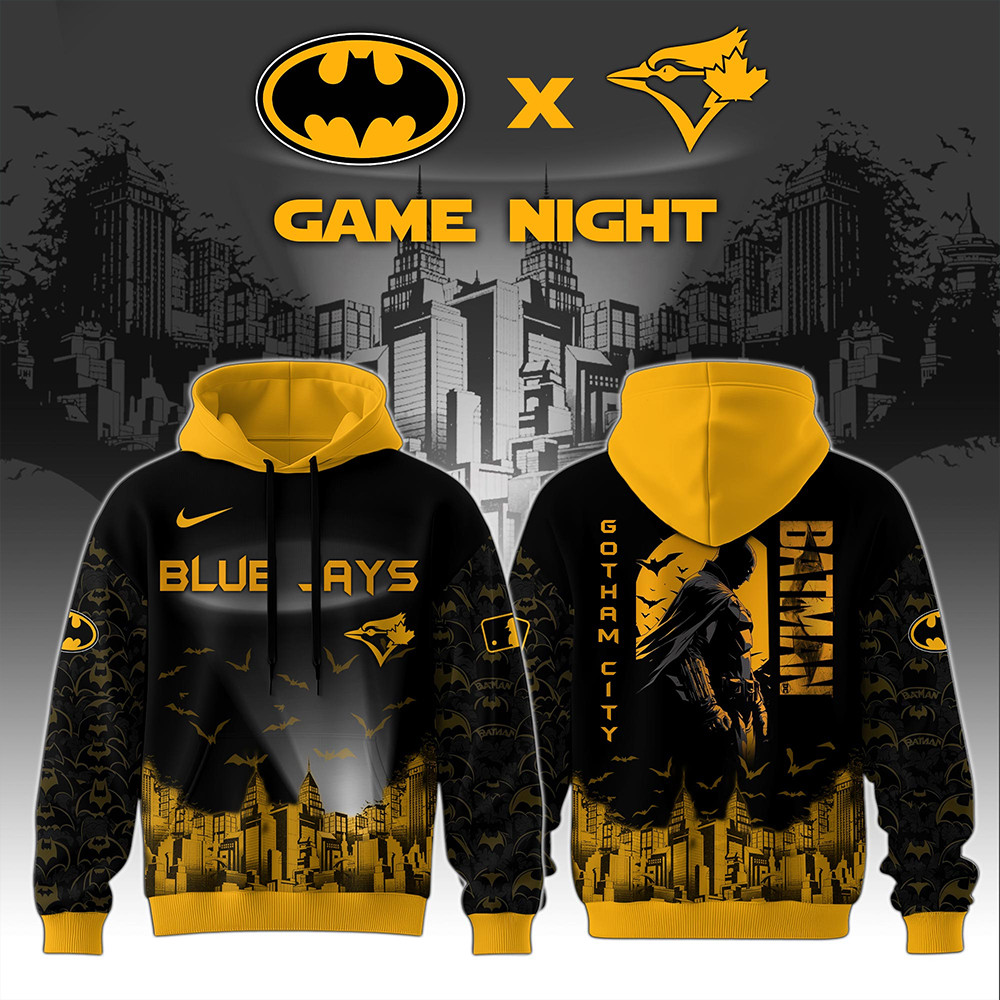 Toronto Blue Jays x DC Batman Game Night Hoodie Gift Ideas For Baseball Fans