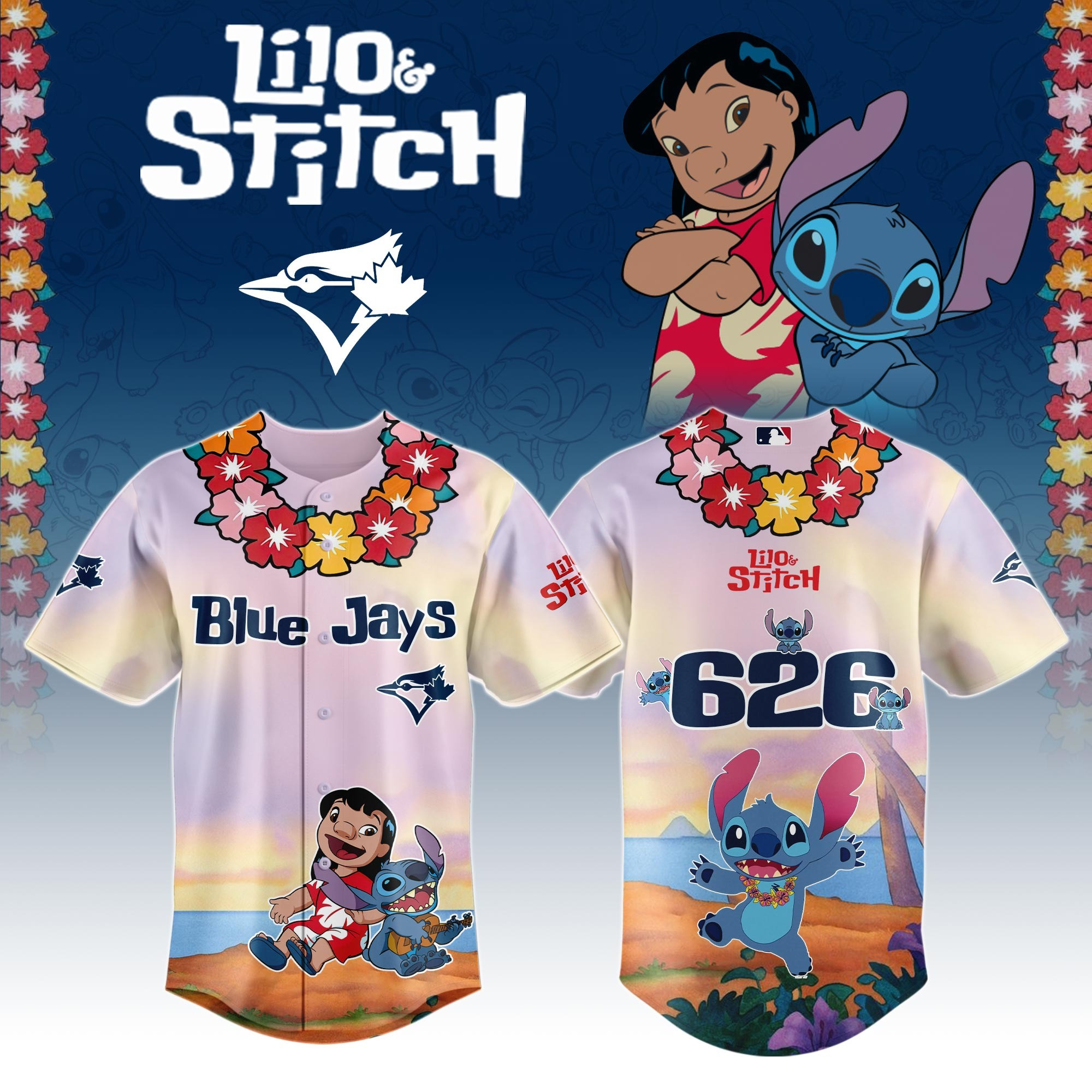 Toronto Blue Jays x Lilo And Stitch Special Edition Jersey 2025 Toronto Blue Jays Merch
