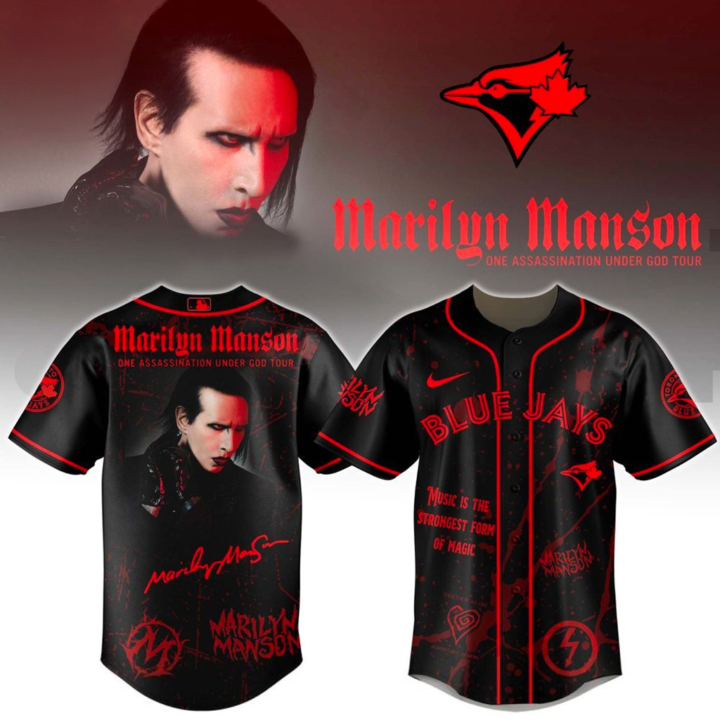 Toronto Blue Jays X Marilyn Manson One Assassination Under God Tour Jersey Toronto Blue Jays Merch