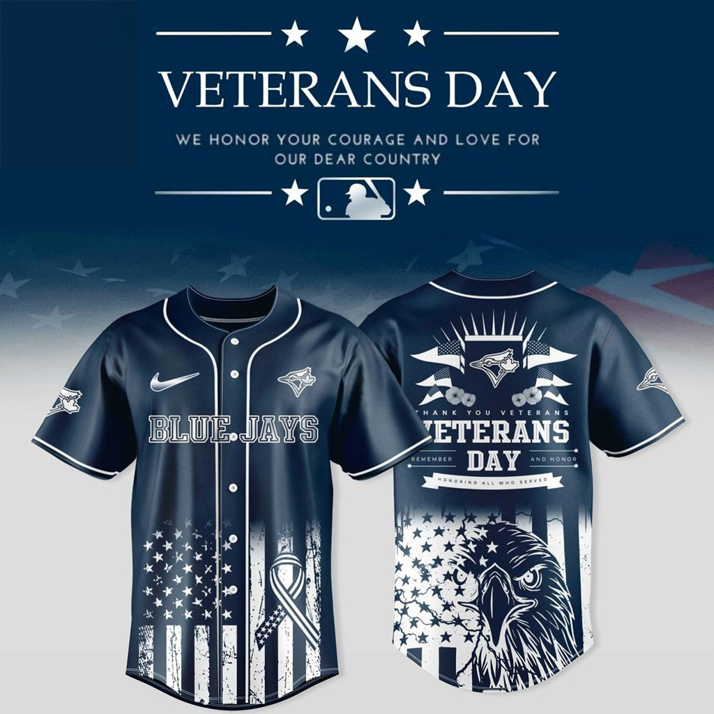 Toronto Blue Jays X Veterans Day 2025 Jersey Toronto Blue Jays Merch Gifts For Football Fans