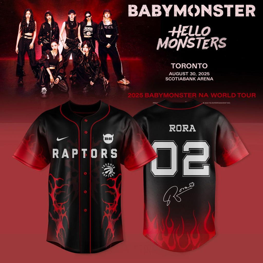 Toronto Raptors X Babymonster Rora Jersey Toronto Raptors Merch Baseball Lover Gift Ideas