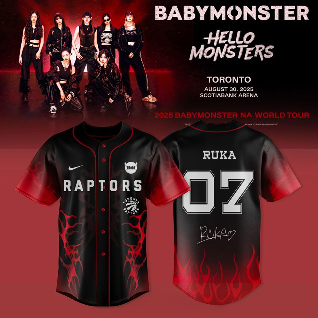 Toronto Raptors X Babymonster Ruka Jersey Toronto Raptors Merch Gifts For Baseball Lovers