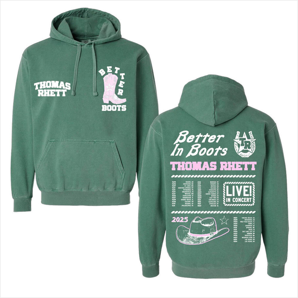 Tour 2025 Better In Boots Boston Hoodie Thomas Rhett Merch Gifts For Mom Gifts For Best Friend